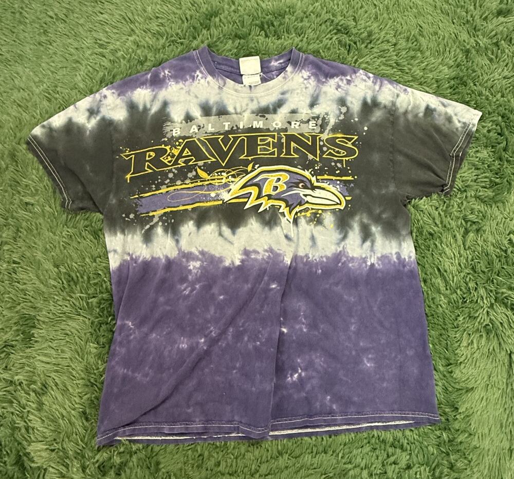 Baltimore Ravens NFL Tie-Dye T-Shirt XL Team Apparel Purple Black White Football
